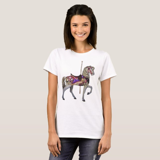 T-shirt Cheval blanc de carrousel (Devant entier)