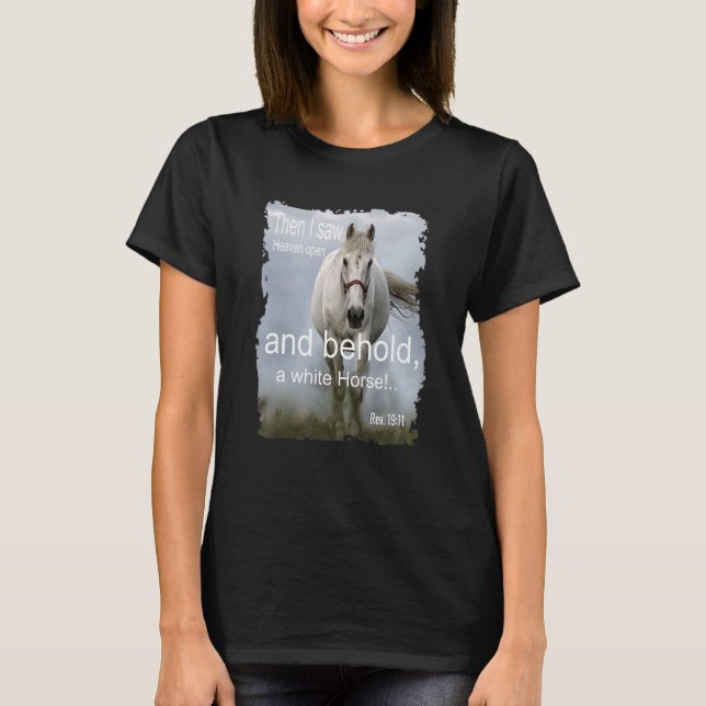 T-shirt Cheval Blanc Du Ciel Foi Chrétienne (Devant)
