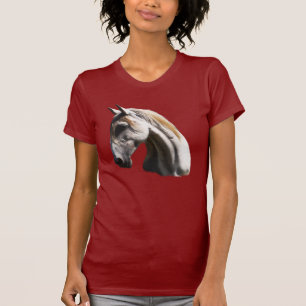 T-shirt Cheval Blanc Equine Art Chemise de l'amoureux des