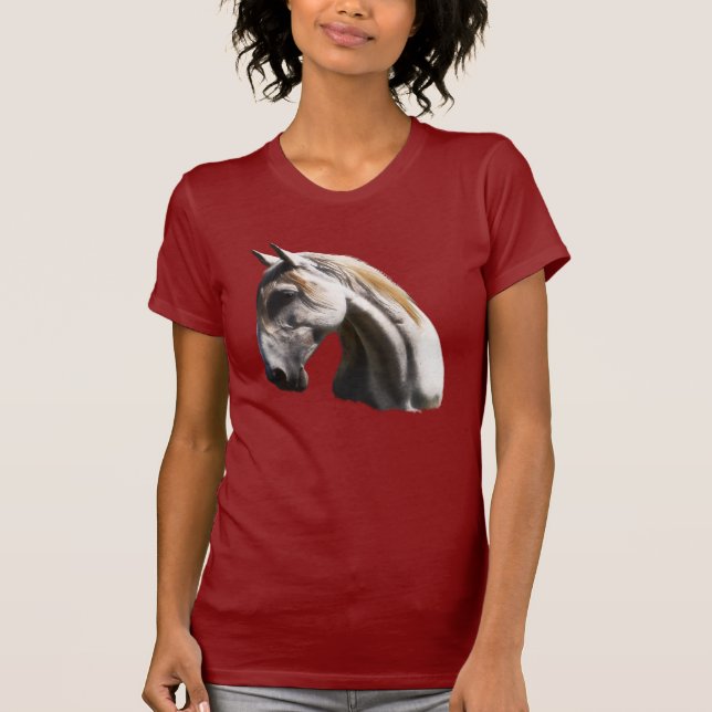 T-shirt Cheval Blanc Equine Art Chemise de l'amoureux des  (Devant)