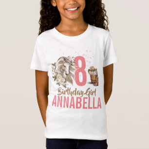 T-Shirt Cheval Blanc floral Filles d'anniversaire