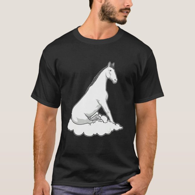 T-shirt Cheval Blanc Sur Les Nuages (Devant)