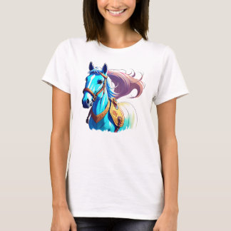 T-shirt Cheval bleu