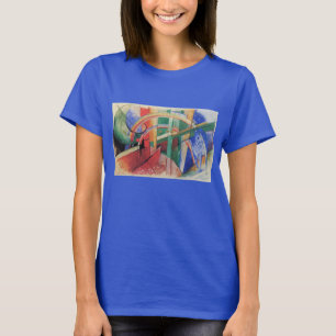 T-shirt Cheval bleu avec arc-en-ciel par Franz Marc