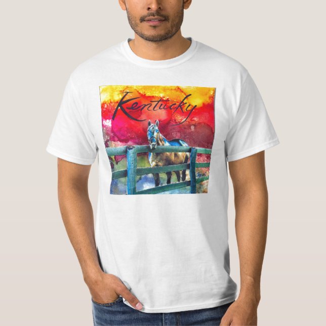 T-shirt Cheval bleu dans le Bluegrass (Devant)