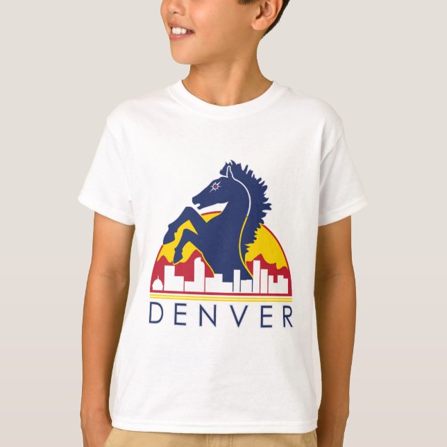 T-shirt Cheval bleu Denver (Devant)
