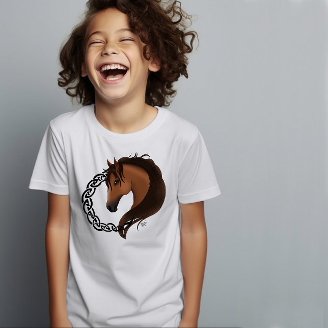 T-shirt Cheval Brown celtique Jaune (Créateur téléchargé)