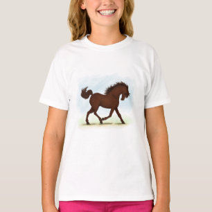 T-shirt Cheval Brown de châtaignes équestre