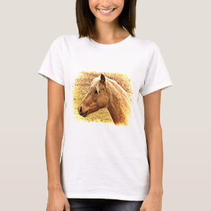 T-shirt Cheval Brown doré en Chemise Animal Soleil