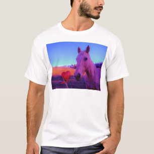 T-shirt Cheval Brown et Coeur Rouge