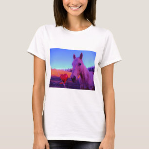 T-shirt Cheval Brown et Coeur Rouge