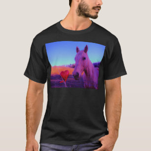 T-shirt Cheval Brown et Coeur Rouge