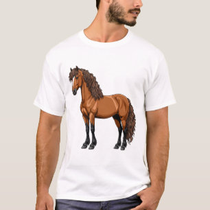 T-shirt Cheval brun élégant