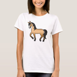 T-shirt Cheval Buckskin Qui Trotte Illustration De Dessin