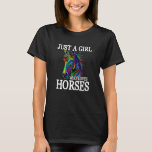 T-shirt Cheval Cadeaux pour Femmes Garçons Enfant Juste un