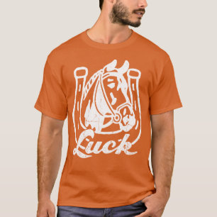 T-shirt Cheval chanceux avec fer à cheval blanc