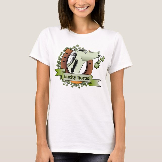T-shirt Cheval chanceux du jour de St Patrick (Devant)