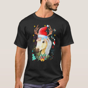 T-shirt Cheval Chapeau de Père Noël Bébé Cheval Renne de
