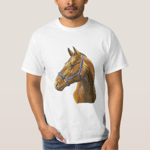 T-shirt Cheval châtaigne dessiné à la main