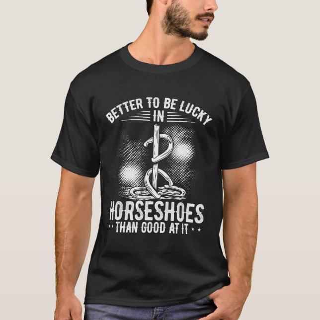 T-shirt Cheval Chaussure Pitching Horseshoe Jeu Horseshoe  (Devant)