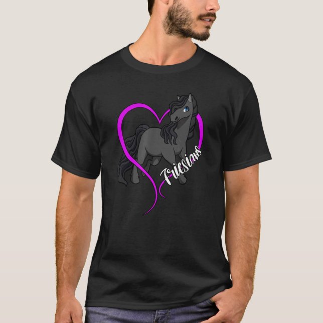 T-shirt Cheval   Cheval frison (Devant)