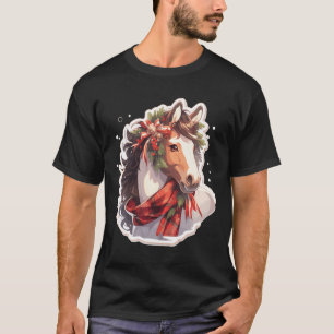 T-shirt Cheval Chevaux Noël Équitation Équitation Sports d