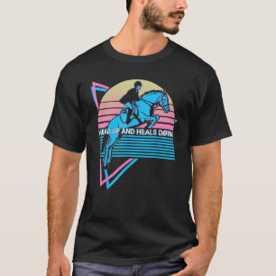 T-shirt Cheval Chevaux Rétro Tête Haute Et Talons Bas