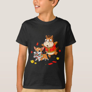 T-shirt Cheval Chinois Chihuahua Drôle Enfant Hommes Femme