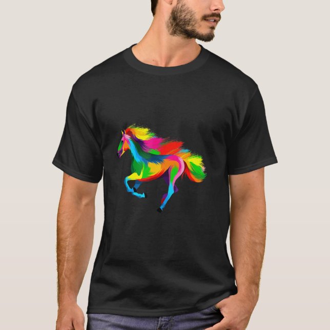 T-shirt Cheval Coloré (Devant)