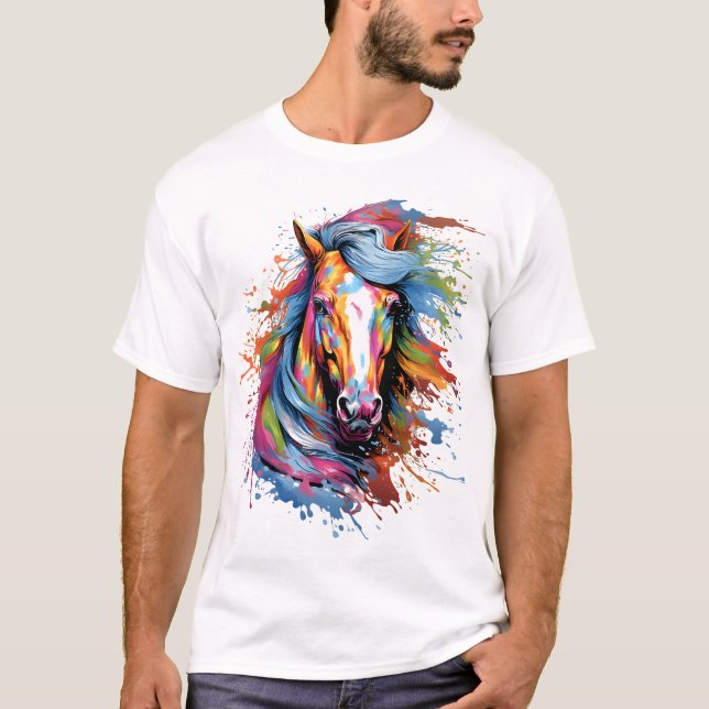 T-shirt Cheval coloré (Devant)