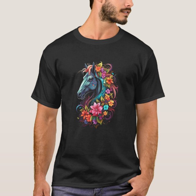 T-shirt Cheval Coloré 13 (Devant)