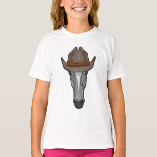 T-shirt Cheval comme Cowboy avec Casquette