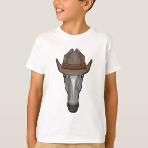 T-shirt Cheval comme Cowboy avec Casquette
