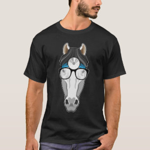 T-shirt Cheval comme docteur avec lunettes