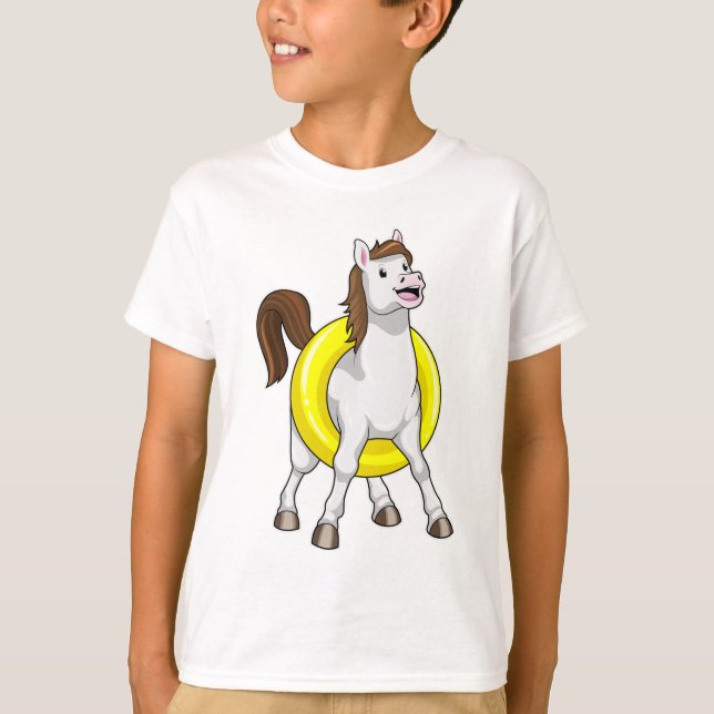 T-shirt Cheval comme nageur avec Lifebouy (Devant)