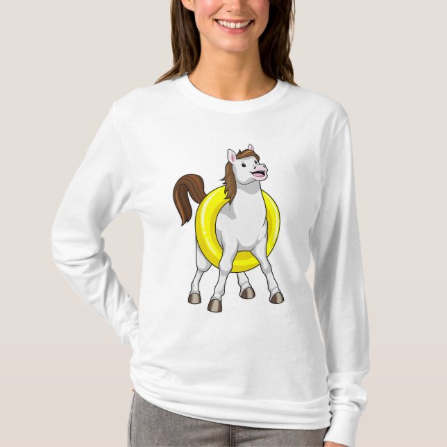 T-shirt Cheval comme nageur avec Lifebouy (Devant)