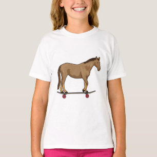 T-shirt Cheval comme patineur sur skateboard