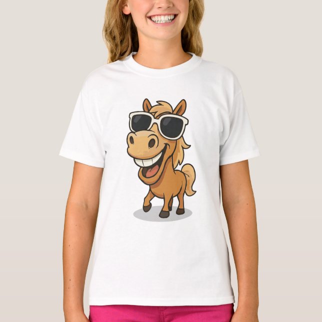 T-shirt Cheval cool avec Shades (Devant)
