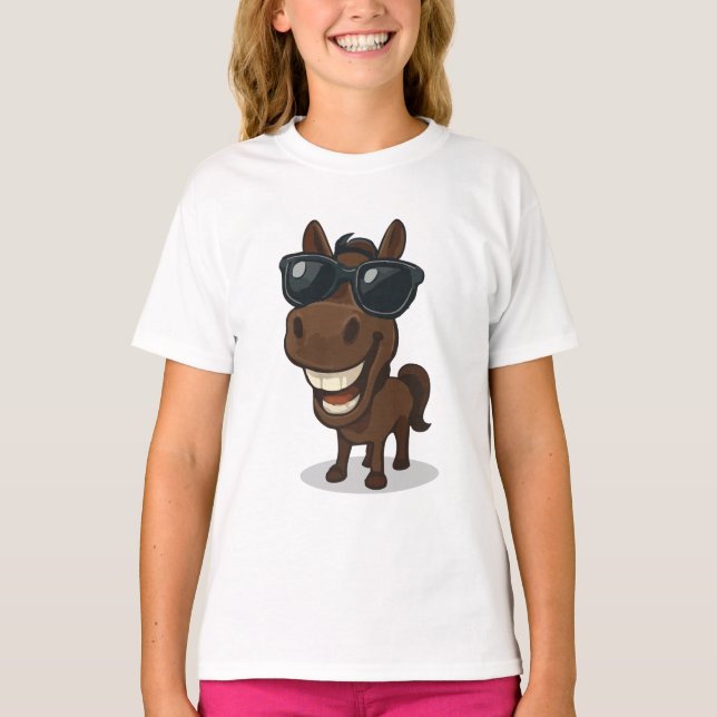 T-shirt Cheval cool avec Shades (Devant)
