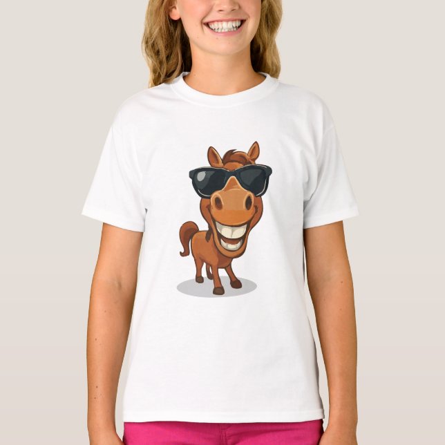 T-shirt Cheval cool avec Shades (Devant)