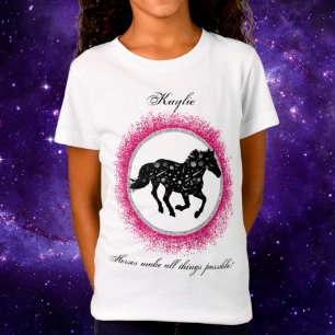 T-shirt Cheval Cosmique Noir et Blanc