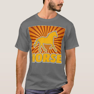 T-shirt Cheval Coucher de soleil Rétro Vintage les années 