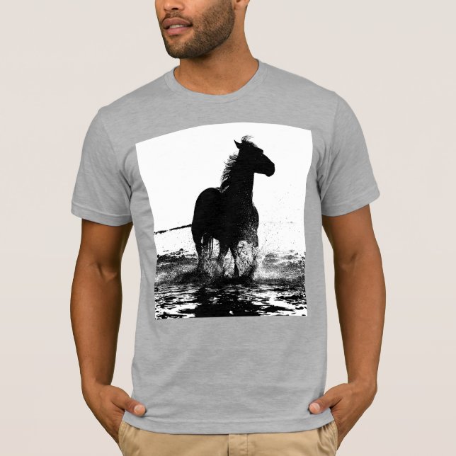 T-shirt Cheval courant Heather Grey Elégant Moderne Pop Ar (Devant)