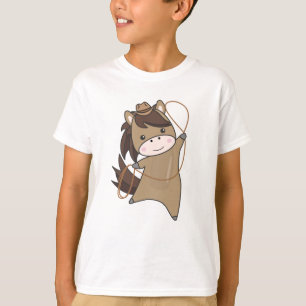 T-shirt Cheval Cowboy Chevaux Bateau Lasso Western Rider
