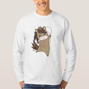 T-shirt Cheval Cowboy Chevaux Bateau Lasso Western Rider