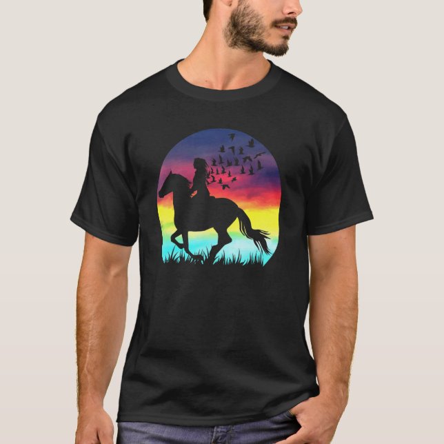 T-shirt Cheval Dames équestre (Devant)