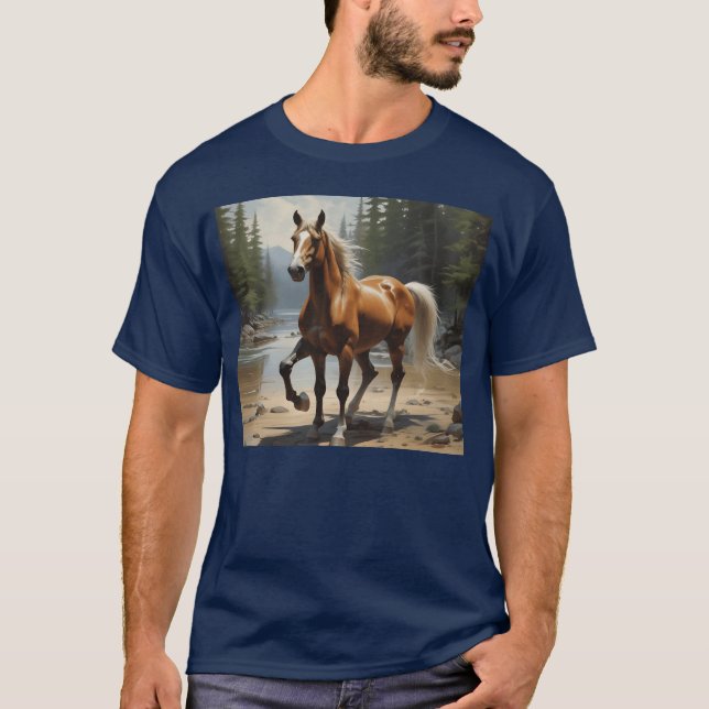 T-shirt cheval dans la faune drôle (Devant)