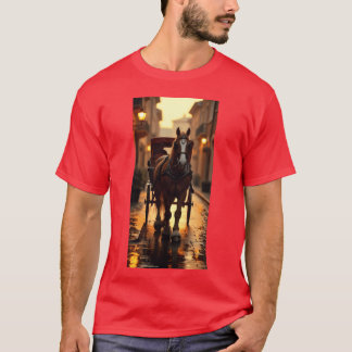 T-shirt cheval dans la fille de la ville