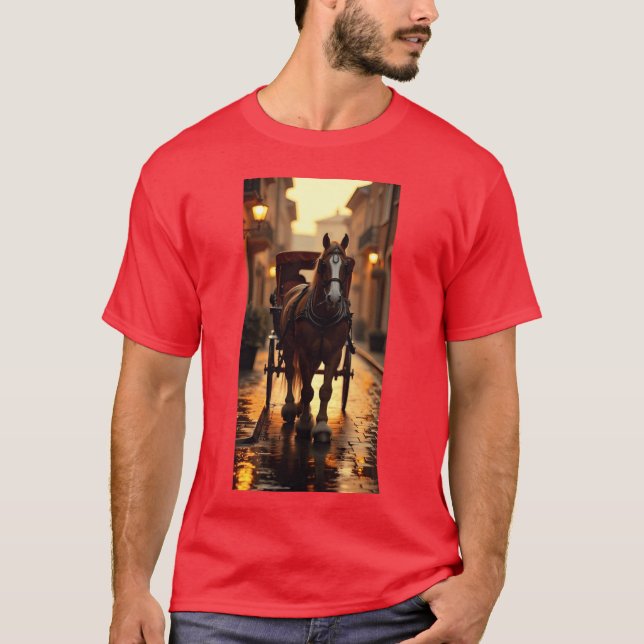 T-shirt cheval dans la fille de la ville (Devant)