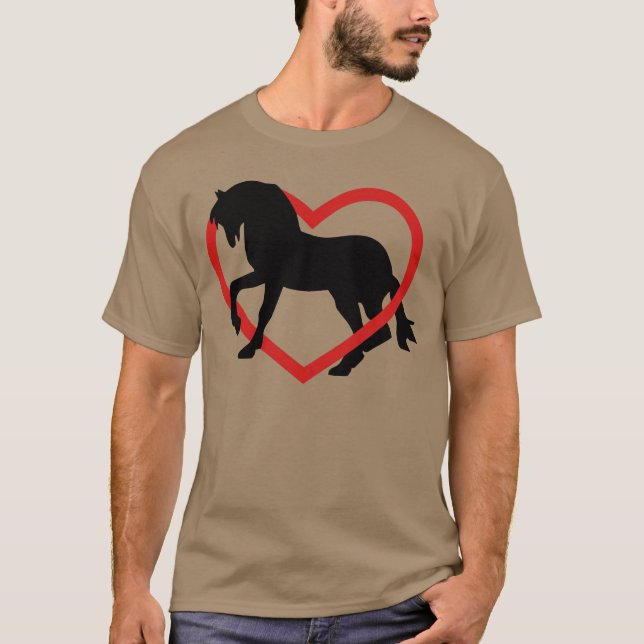 T-shirt Cheval dans le coeur drôle (Devant)